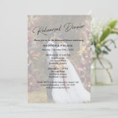 黒モダン白のリハ結婚ーサルディナー 招待状 (スタンド正面)