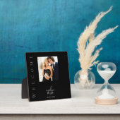 黒モダン白の写結婚真の看板 フォトプラーク (インサイチュ)