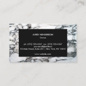 黒モダン白の大理石、モノグラム2 名刺 (裏面)