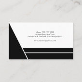 黒モダン白の幾何ミニマル図形 名刺 (裏面)