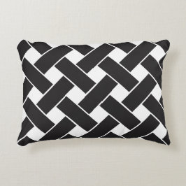 黒モダン白の幾何学模様 アクセントクッション