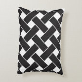 黒モダン白の幾何学模様 アクセントクッション (裏面(縦))