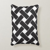 黒モダン白の幾何学模様 アクセントクッション (正面(垂直))