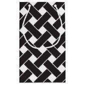 黒モダン白の幾何学模様 スモールペーパーバッグ (裏面)