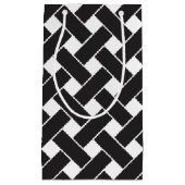 黒モダン白の幾何学模様 スモールペーパーバッグ (正面)