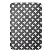 黒モダン白の幾何学模様 バスマット (正面縦)