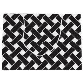 黒モダン白の幾何学模様 ラージペーパーバッグ (正面)