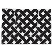 黒モダン白の幾何学模様 ラージペーパーバッグ (裏面)