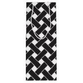 黒モダン白の幾何学模様 ワインギフトバッグ (裏面)