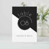 黒モダン白の幾何学的デザイン 招待状 (スタンド正面)