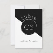 黒モダン白の幾何学的デザイン 招待状 (裏面)