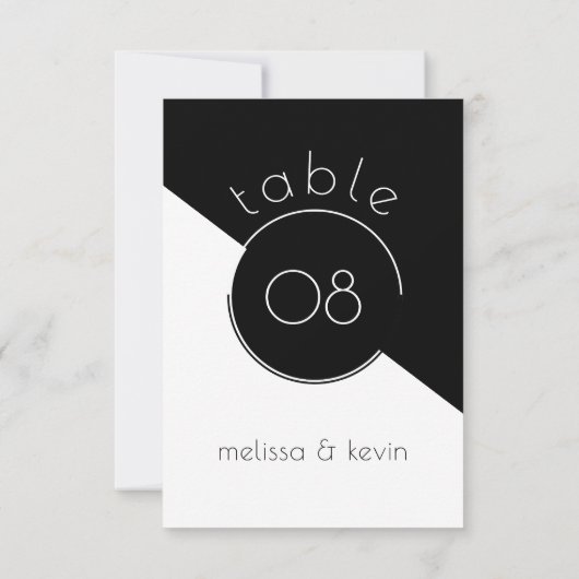 黒モダン白の幾何学的デザイン 招待状 (裏面)