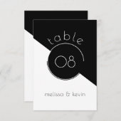 黒モダン白の幾何学的デザイン 招待状 (正面/裏面)