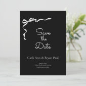 黒モダン白の弓Save the Date招待状 セーブザデート (スタンド正面)