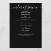 黒モダン白の手書きスクリプト葬儀 プログラム (裏面)