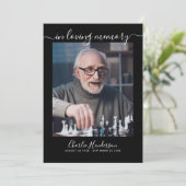 黒モダン白の手書きスクリプト葬儀 プログラム (スタンド正面)