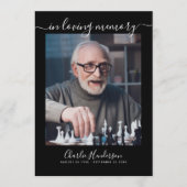 黒モダン白の手書きスクリプト葬儀 プログラム (正面)