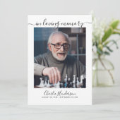 黒モダン白の手書きスクリプト葬儀 プログラム (スタンド正面)