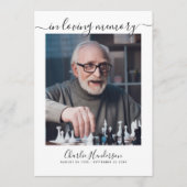 黒モダン白の手書きスクリプト葬儀 プログラム (正面)