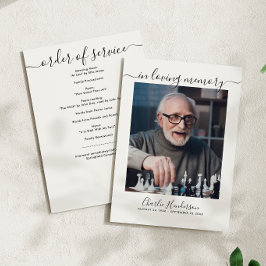 黒モダン白の手書きスクリプト葬儀 プログラム