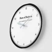 黒モダン白の数字シンプル付き平野 ラージ壁時計 (傾斜)