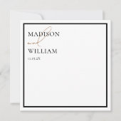 黒モダン白の文房具結婚ノートカード ノートカード (正面)