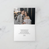 黒モダン白の新しい写真サンキューカード サンキューカード (内部)