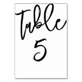 黒モダン白の書結婚道の表番号 テーブルナンバー (裏面)