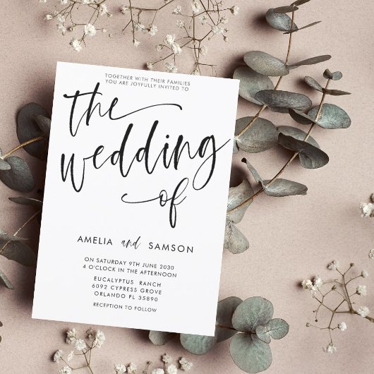 黒モダン白の書結婚道 招待状