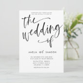 黒モダン白の書結婚道 招待状 (スタンド正面)