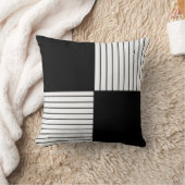 黒モダン白の正方形装飾用クッション クッション (ブランケット)
