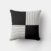 黒モダン白の正方形装飾用クッション クッション (裏面)