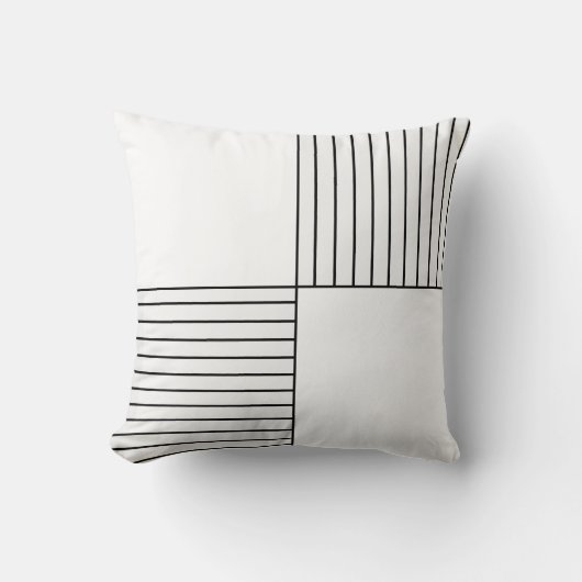 黒モダン白の正方形装飾用クッション クッション (正面)