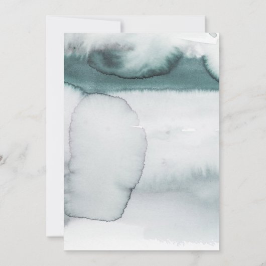 黒モダン白の水彩茶パーティー 招待状 (裏面)