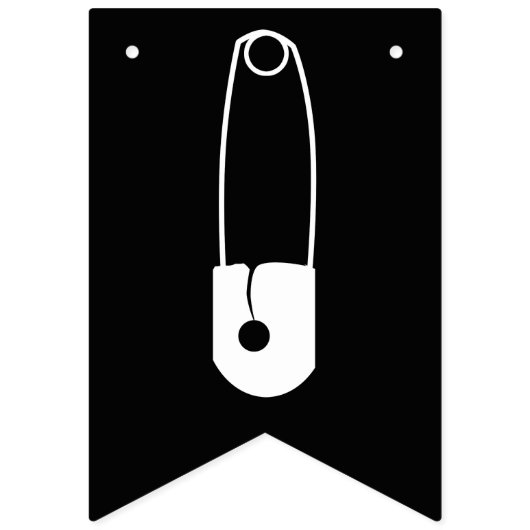 黒モダン白の洗濯物干し折り洗濯室 バンティングフラッグ (第1の旗)