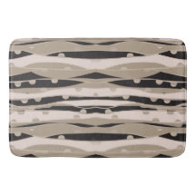 黒モダン白の浴室敷物バスマット