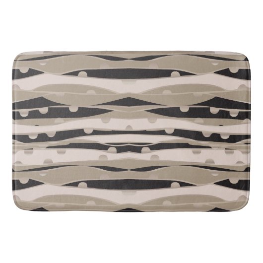 黒モダン白の浴室敷物バスマット バスマット (正面)