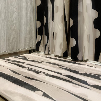 黒モダン白の浴室敷物バスマット バスマット