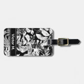 黒モダン白の熱帯性マスクリン ラゲッジタグ