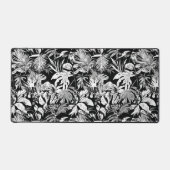 黒モダン白の熱帯離れ デスクマット (正面)