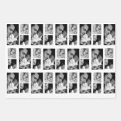 黒モダン白の父の日パーソナライズされた ラッピングペーパーシート (正面3)