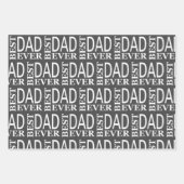 黒モダン白の父の日パーソナライズされた ラッピングペーパーシート (正面2)