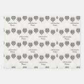 黒モダン白の父の日パーソナライズされた ラッピングペーパーシート (正面)