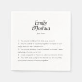 黒モダン白の結婚おもしろい スタンダードカクテルナプキン (正面)