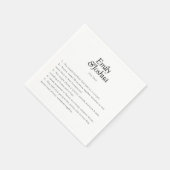 黒モダン白の結婚おもしろい スタンダードカクテルナプキン (角)