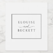 黒モダン白の結婚ボトルラベル ワインラベル (シングルラベル)