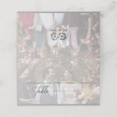 黒モダン白の結婚写真 プレイスカード (外部開封)