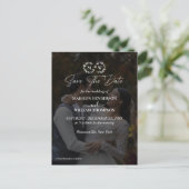 黒モダン白の結婚写真 ポストカード (スタンド正面)