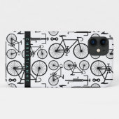 黒モダン白の自転車パターン Case-Mate iPhoneケース (裏面(横))