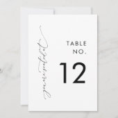 黒モダン白の表結婚番カード 招待状 (正面)